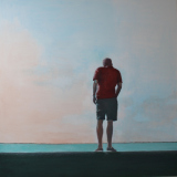 Udsigt fra Hven  - 100 x 100 cm, olie og akryl på kanvas