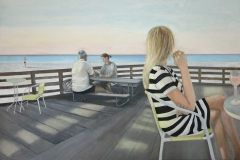 Eftermiddag ved stranden  - 80 x 120 cm, olie og akryl på kanvas