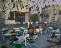 Tag plads  - 80 x 100 cm , olie og akryl på kanvas