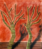 Two trees - 40 x 35 cm pastel and ink on paper